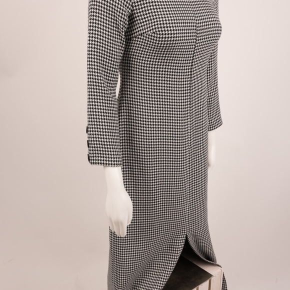 Zara Dress MIDI XS Plaid Houndstooth Long Sleeve - Picture 6 of 8
